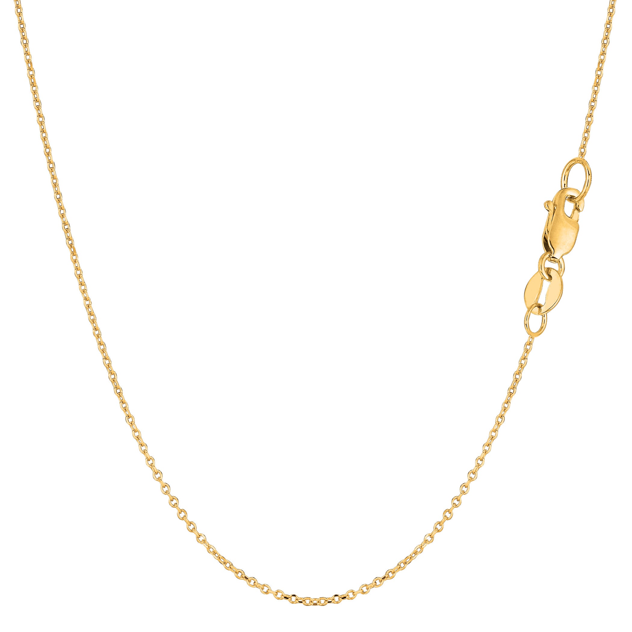 10k Yellow Gold Cable Link Chain Necklace, 1mm, 18" fine designer jewelry for men and women