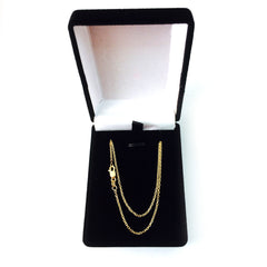 14k Yellow Gold Cable Link Chain Necklace, 1.4mm fine designer jewelry for men and women