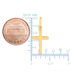 14k Yellow Gold Shiny Square Flat Style Cross Pendant fine designer jewelry for men and women