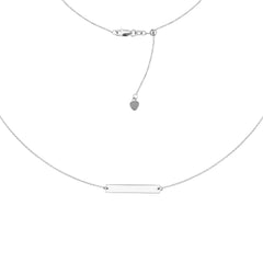 Engravable Bar Choker 14k Gold Necklace, 16" Adjustable - JewelryAffairs