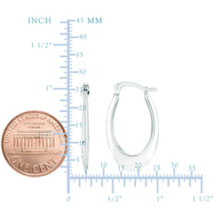 14K Gold Graduated Puffed Open Oval Hoop Earring fine designer jewelry for men and women