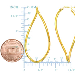 14K Yellow Gold Twisted Oval Infinity Hoop Earrings fine designer jewelry for men and women