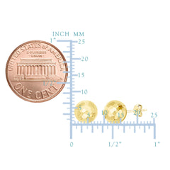 14k Gold Hammered Finish Ball Stud Earrings, 7mm fine designer jewelry for men and women