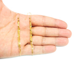 14K Yellow Gold 5 Strand Box Chain Tassel Drop Earrings fine designer jewelry for men and women