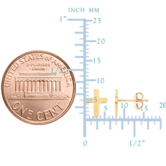 14K Yellow Gold Cross Stud Earrings fine designer jewelry for men and women