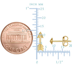 14K Yellow Gold Arrow Stud Earrings fine designer jewelry for men and women