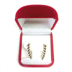 14K Yellow Gold Graduated Oval Series Climber Earrings fine designer jewelry for men and women