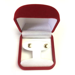 14k Yellow Gold Half Moon Stud Earrings fine designer jewelry for men and women
