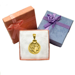 Sterling Silver 18 Karat Gold Overlay Plated Alexander The Great Pendant fine designer jewelry for men and women