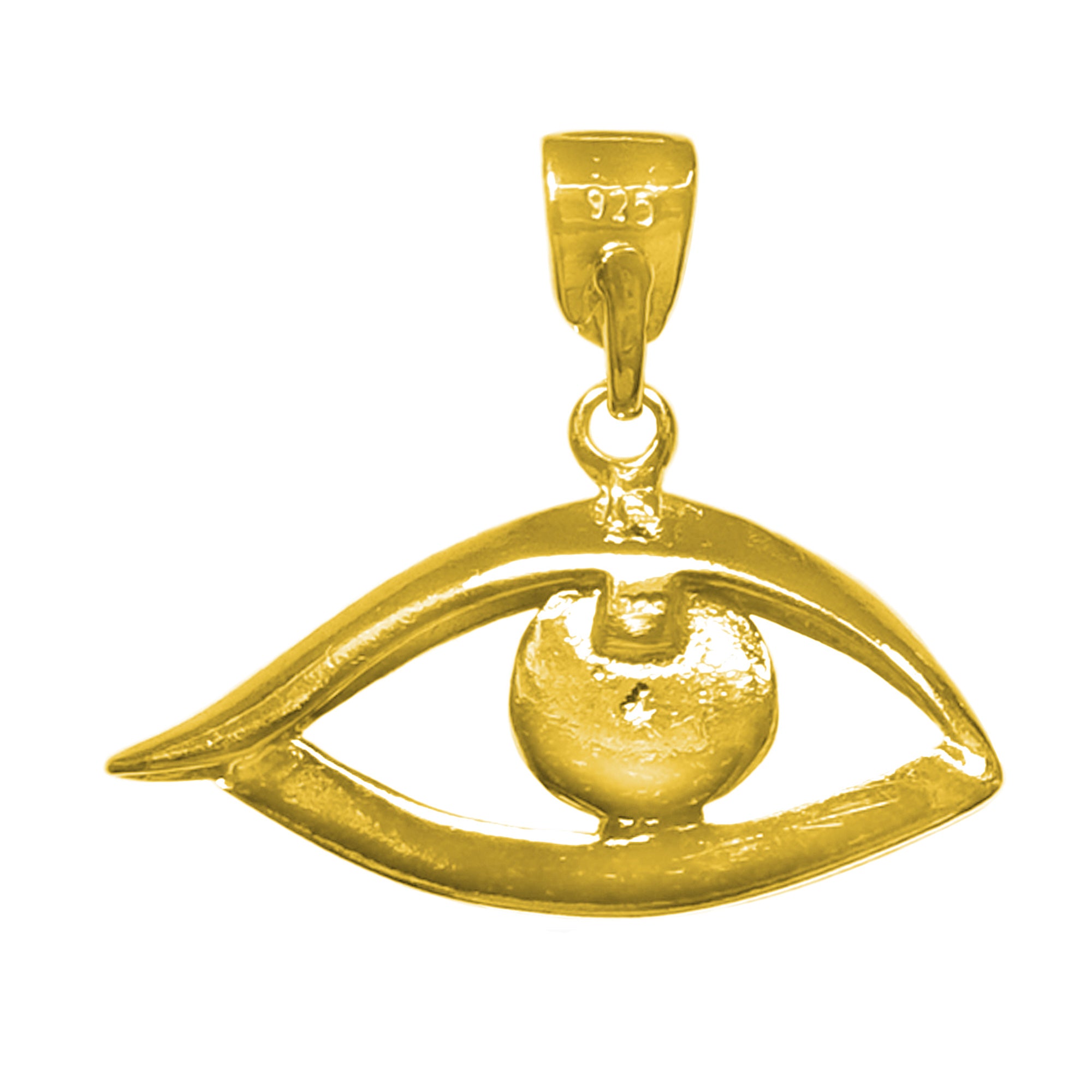 Sterling Silver 18 Karat Gold Overlay Plated Evil Eye Meandros Pendant fine designer jewelry for men and women
