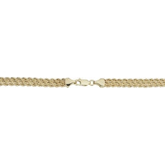10k Yellow Gold Triple Row Semi Solid Rope Bracelet, 7.5" fine designer jewelry for men and women