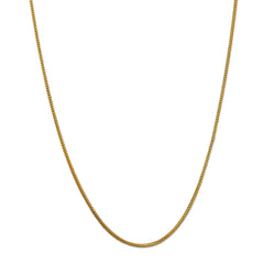 14k Yellow Solid Gold Franco Chain Necklace, 1.2mm fine designer jewelry for men and women