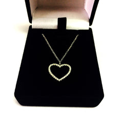 Heart And CZ Necklace In Sterling Silver, 18" - JewelryAffairs