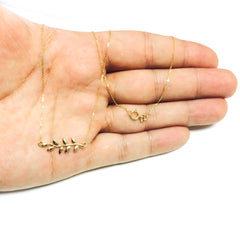 10K Yellow Gold Olive Leaf Pendant Necklace, 18" fine designer jewelry for men and women
