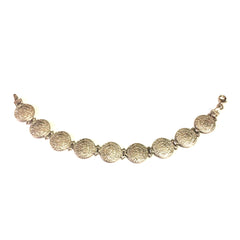 Sterling Silver Rhodium Plated Phaistos Disc Link Bracelet, 7" fine designer jewelry for men and women