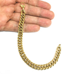 14k Yellow Gold Miami Cuban Link Bracelet, 7.75" fine designer jewelry for men and women