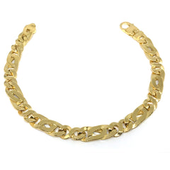 14k Yellow Gold Fancy Infinity Link Mens Bracelet, 8.5" fine designer jewelry for men and women