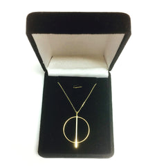 14K Yellow Gold Circle And Bar On 16" To 17" Adjustable Necklace fine designer jewelry for men and women