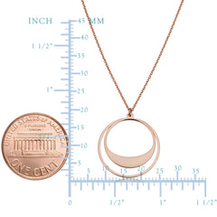 14k Rose Gold Graduated Circles Pendant Adjustable Necklace, 18" fine designer jewelry for men and women