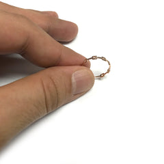 14k Rose Gold Square Station Ring fine designer jewelry for men and women