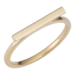 14k Yellow Gold 2mm Horizontal Bar Ring fine designer jewelry for men and women