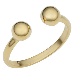 14k Yellow Gold Double Bead Open Ring fine designer jewelry for men and women