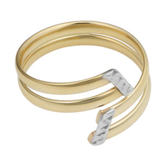 14k Two Tone Gold Double Bypass Ring fine designer jewelry for men and women