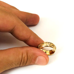 14k Two Tone Gold 7.2mm Filigree Band Ring fine designer jewelry for men and women