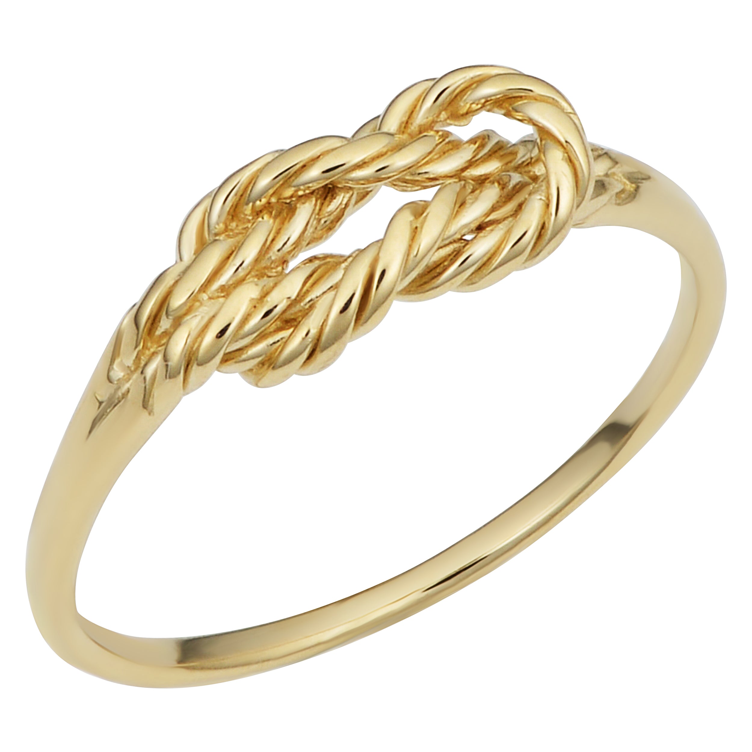 14k Yellow Gold Twisted Love Knot Ring fine designer jewelry for men and women