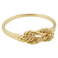 14k Yellow Gold Twisted Love Knot Ring fine designer jewelry for men and women
