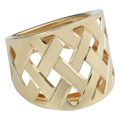14k Yellow Gold Lattice Ring fine designer jewelry for men and women