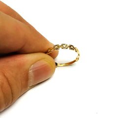 14k Yellow Gold Square Station Ring fine designer jewelry for men and women