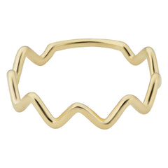 14k Yellow Gold Zigzag Curves Ring fine designer jewelry for men and women