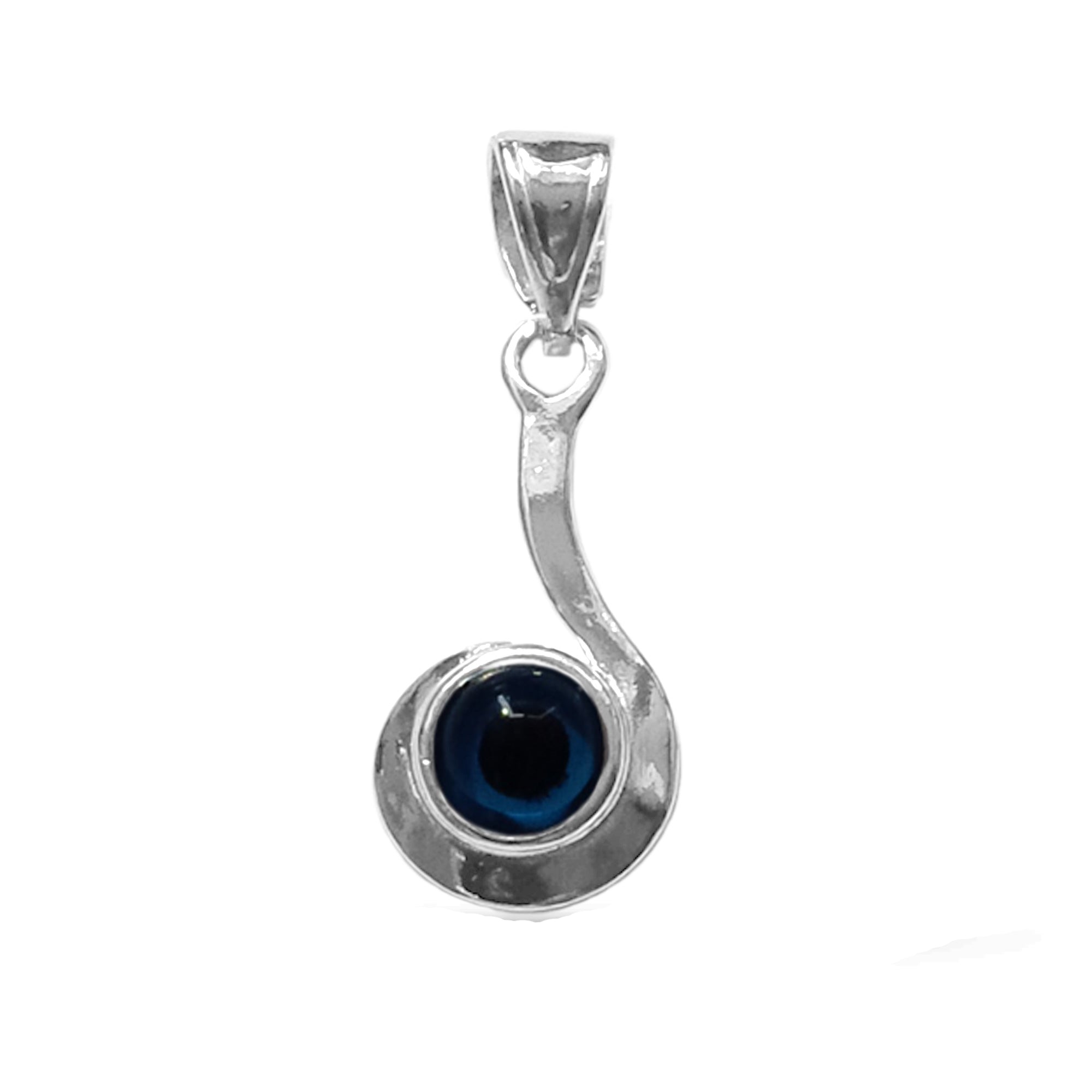 Sterling Silver Swirl Evil Eye Pendant Charm fine designer jewelry for men and women