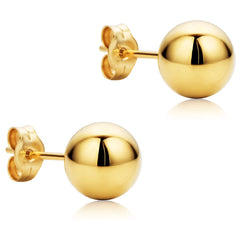14K Yellow Gold Ball Stud Earrings fine designer jewelry for men and women