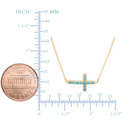 14K Yellow Gold Cross Pendant Necklace, 16" To 18" Adjustable fine designer jewelry for men and women