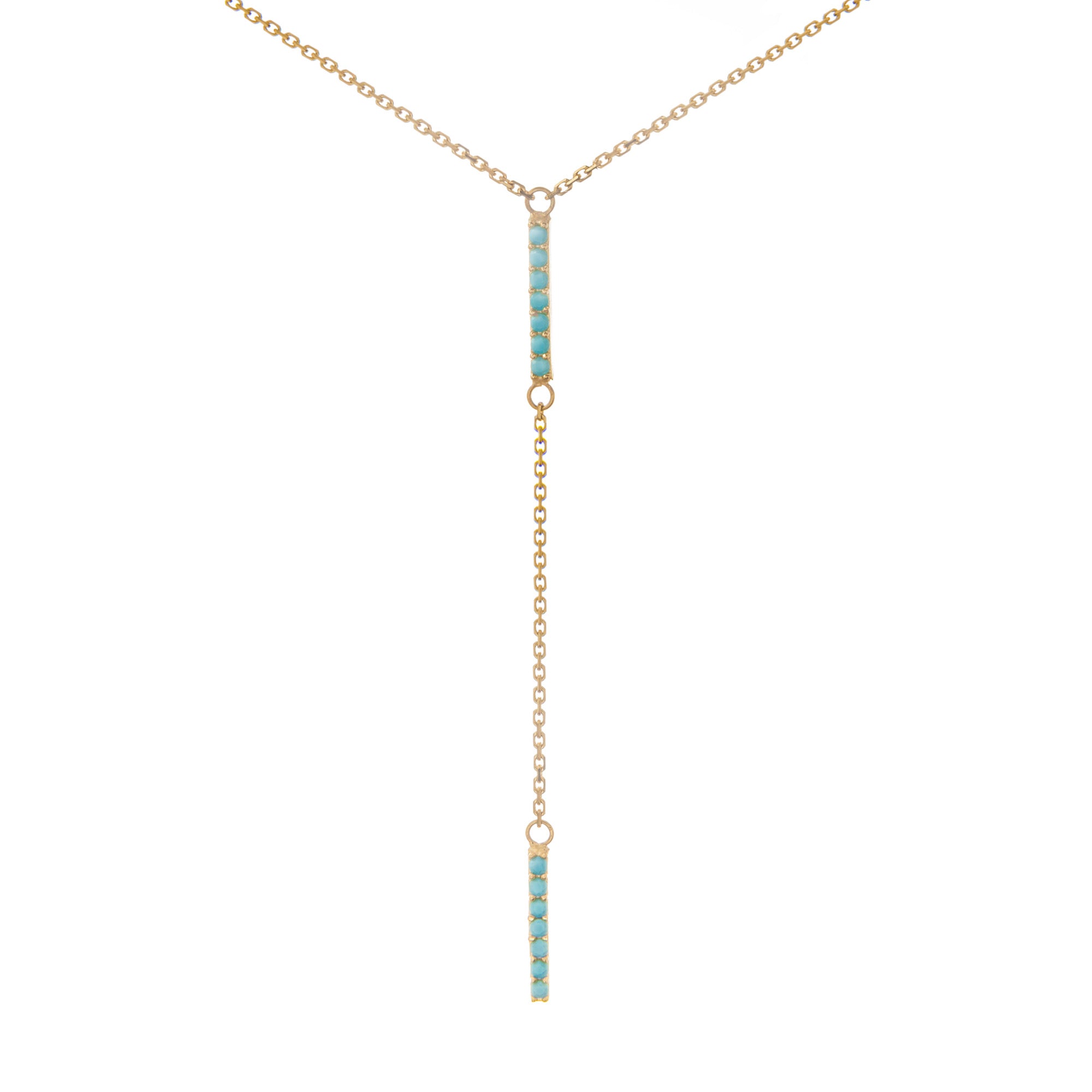 14K Yellow Gold Hanging Bar Pendant Necklace, 16" To 18" Adjustable fine designer jewelry for men and women