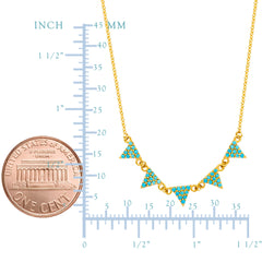 14K Yellow Gold Hanging Triangle Pendants Necklace, 16" To 18" Adjustable fine designer jewelry for men and women