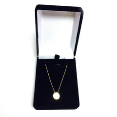 14K Yellow Gold Mini Engravable Disk Pendant Necklace, 16" To 18" Adjustable fine designer jewelry for men and women