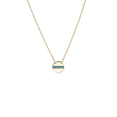 14K Yellow Gold Disc Pendant Necklace, 16" To 18" Adjustable fine designer jewelry for men and women