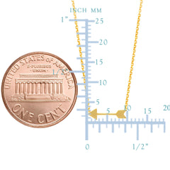 14K Yellow Gold Mini Arrow Pendant Necklace, 16" To 18" Adjustable fine designer jewelry for men and women