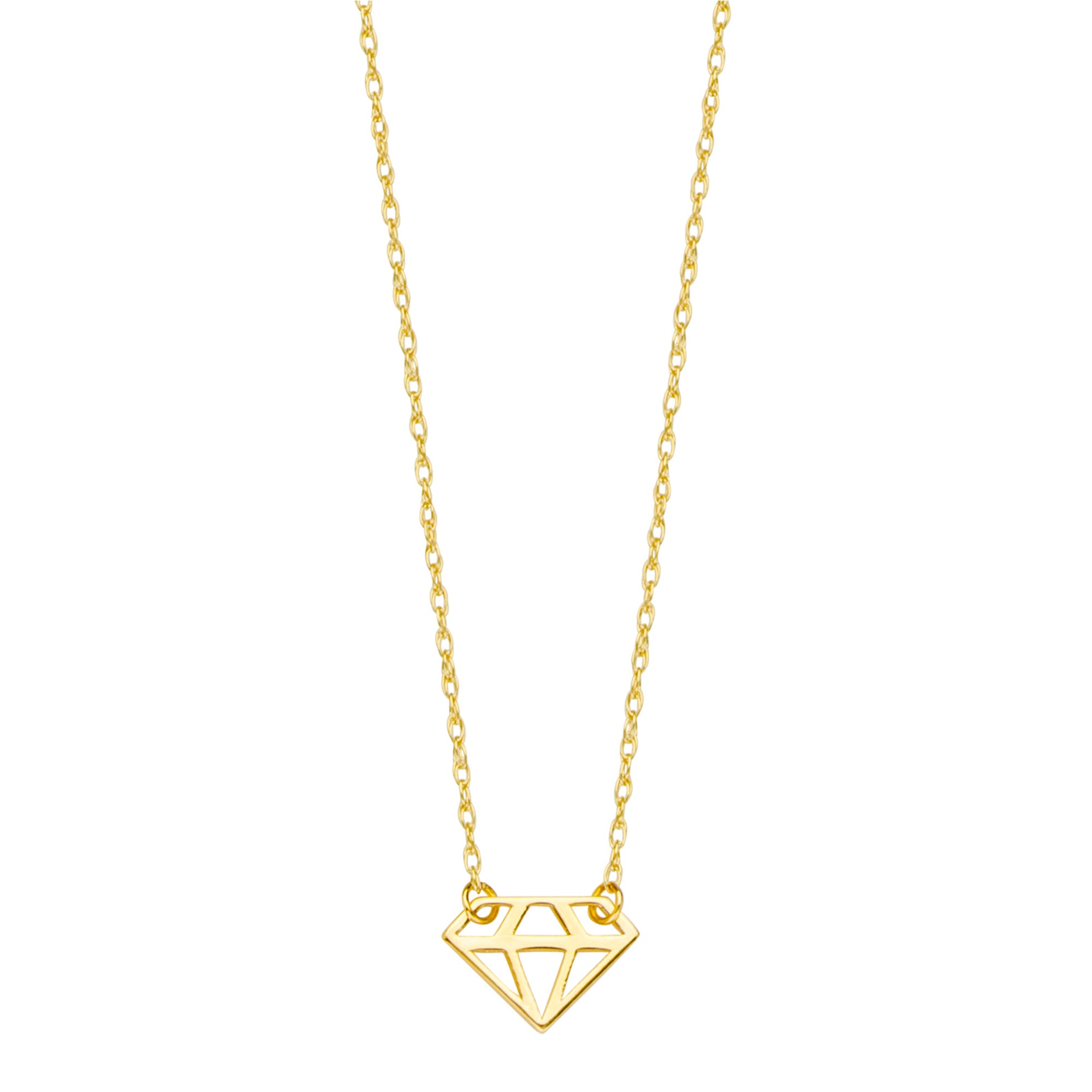 14K Yellow Gold Diamond Figure Pendant Necklace, 16" To 18" Adjustable fine designer jewelry for men and women