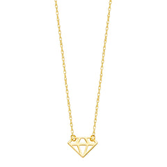 14K Yellow Gold Diamond Figure Pendant Necklace, 16" To 18" Adjustable fine designer jewelry for men and women