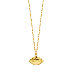14K Yellow Gold Mini Football Necklace, 16" To 18" Adjustable fine designer jewelry for men and women