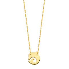 14K Yellow Gold Mini Dolphin Pendant Necklace, 16" To 18" Adjustable fine designer jewelry for men and women