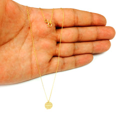 14K Yellow Gold Mini Basketball Pendant Necklace, 16" To 18" Adjustable fine designer jewelry for men and women