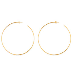 14k Gold Round Large Hoop Earrings, Diameter 60 mm fine designer jewelry for men and women
