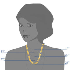 14k Yellow Gold Curb Hollow Chain Necklace, 4.7mm fine designer jewelry for men and women