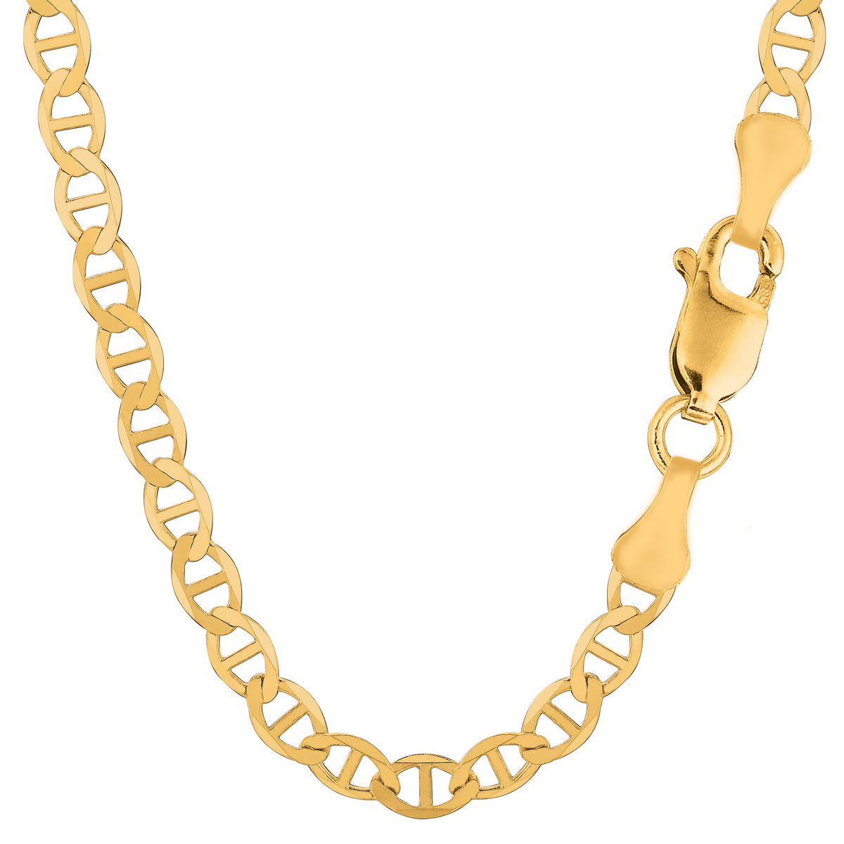 14k Yellow Gold Mariner Link Chain Necklace, 6.0 mm fine designer jewelry for men and women