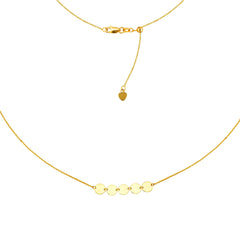 Mini Disk Choker 14k Gold Necklace, 16" Adjustable